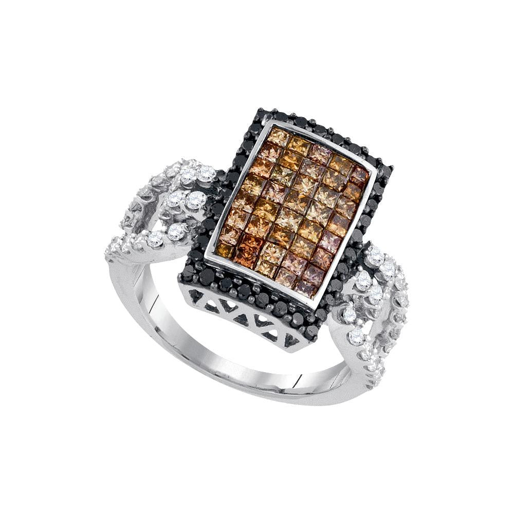 2 CTW-Diamond BLACK INVISIBLE BRIDAL RING