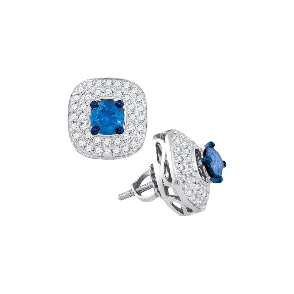 1 CTW-Diamond BLUE  EARRING