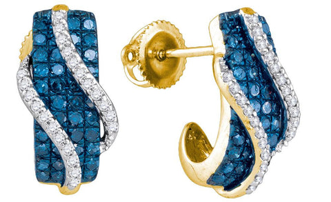 1 CTW-Diamond FASHION BLUE EARRING