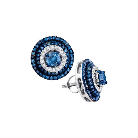 1 CTW-Diamond BLUE  EARRING