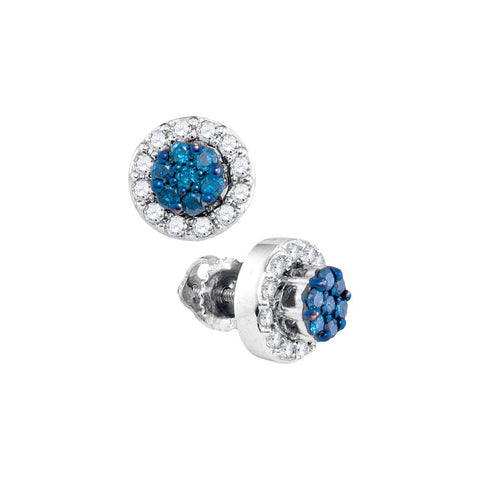 1-2CTW-Diamond BLUE  EARRING