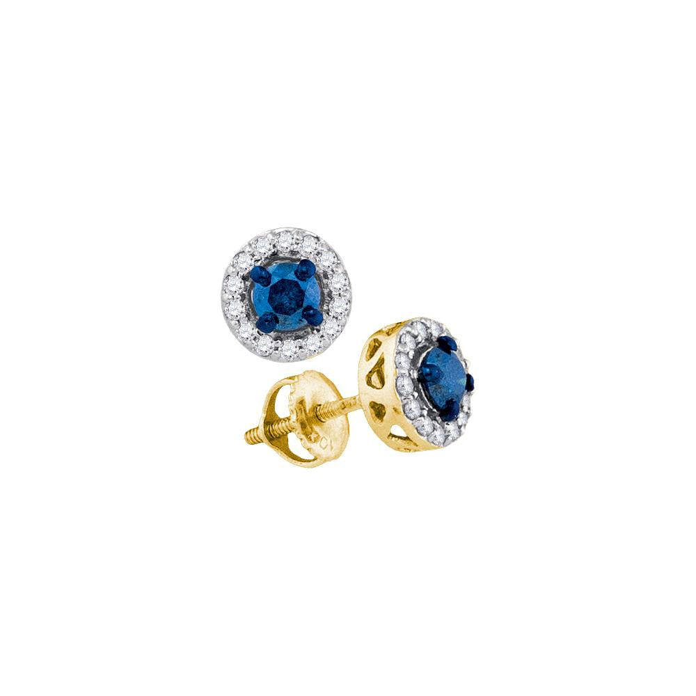 1-2CTW-Diamond FASHION BLUE EARRING