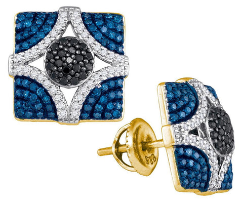 7-8CTW-Diamond BLUE  EARRING