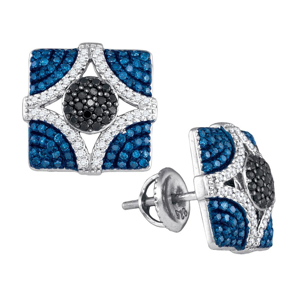 7-8CTW-Diamond BLUE  EARRING