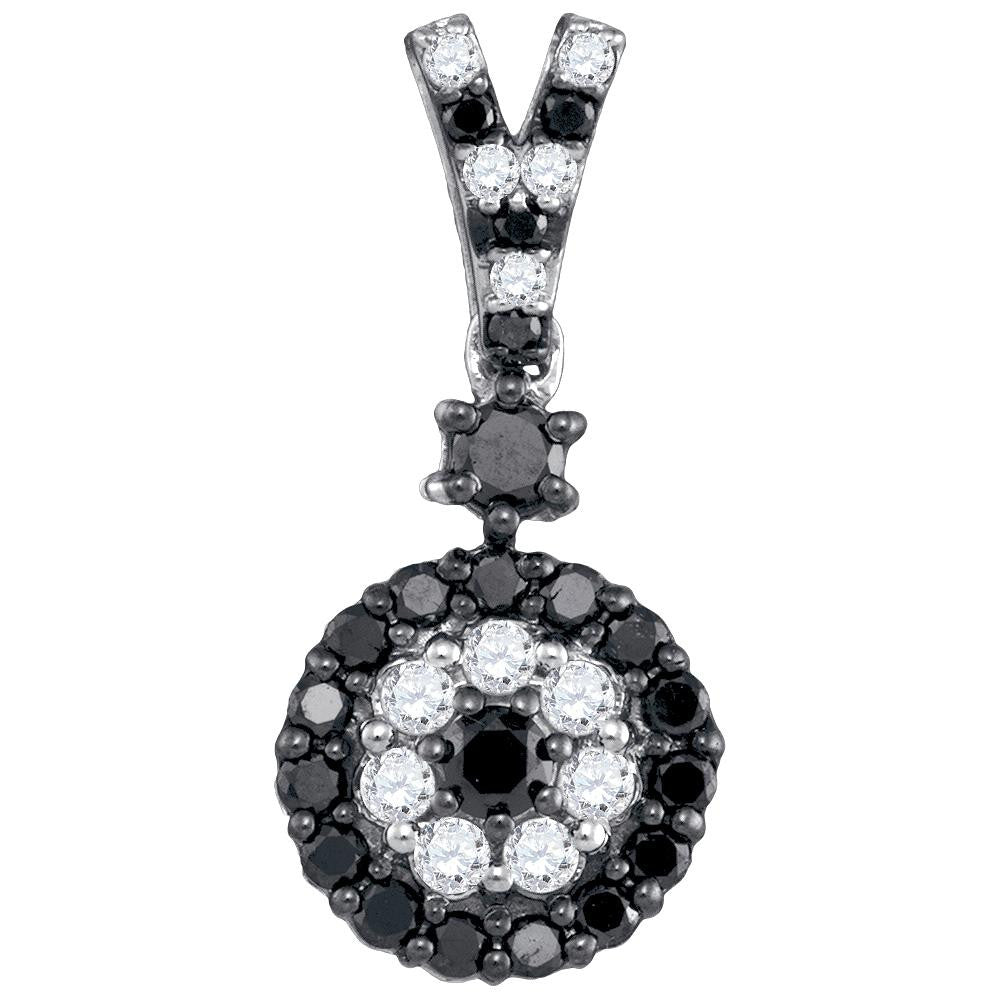 1-2CTW-Diamond BLACK CIRCLE PENDANT