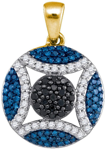 1-2CTW-Diamond BLUE CIRCLE PENDANT