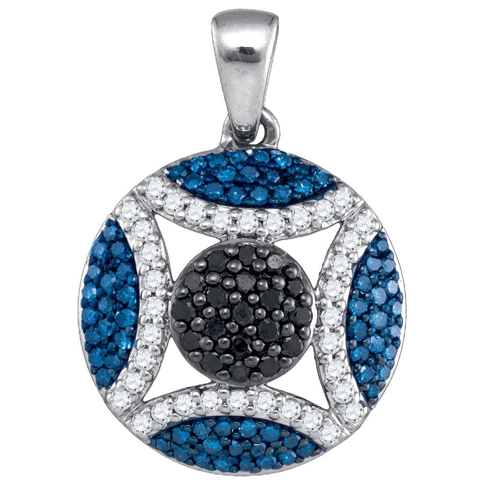 1-2CTW-Diamond BLUE CIRCLE PENDANT