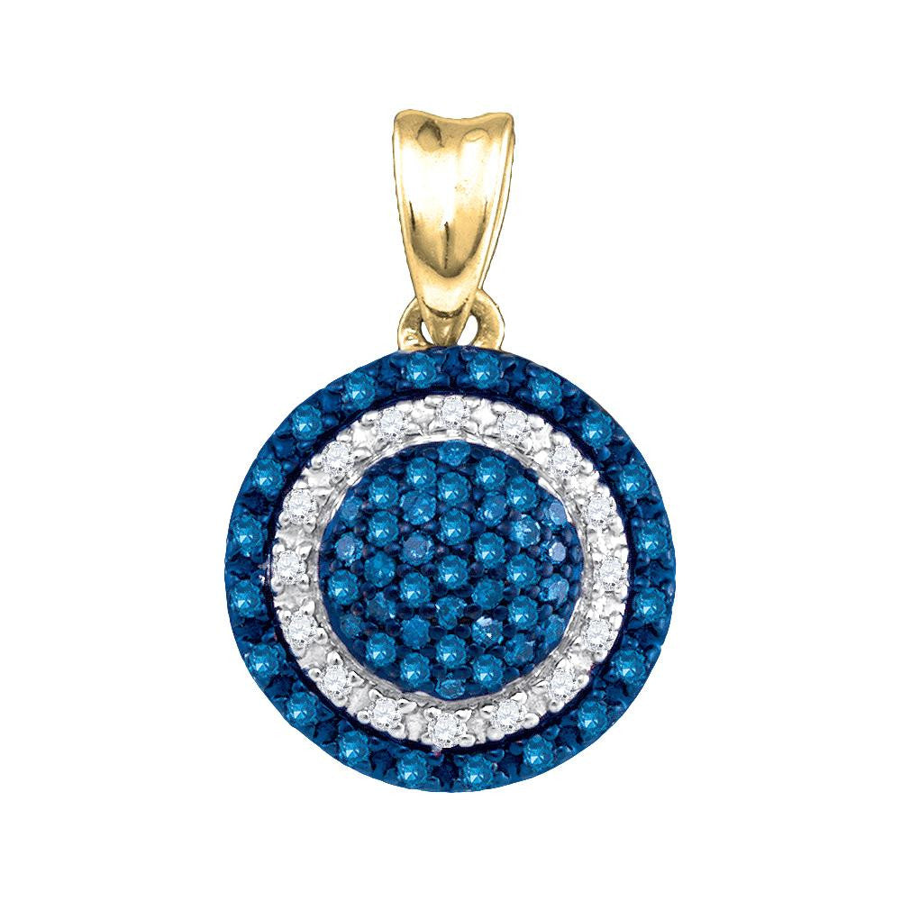 1-4CTW-Diamond BLUE CIRCLE PENDANT