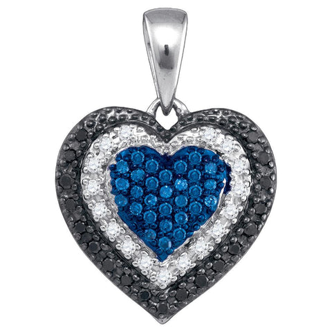 1-4CTW-Diamond BLUE HEART PENDANT