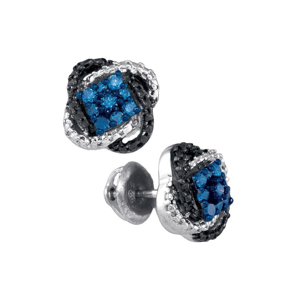 1-4CTW-Diamond BLUE  EARRING