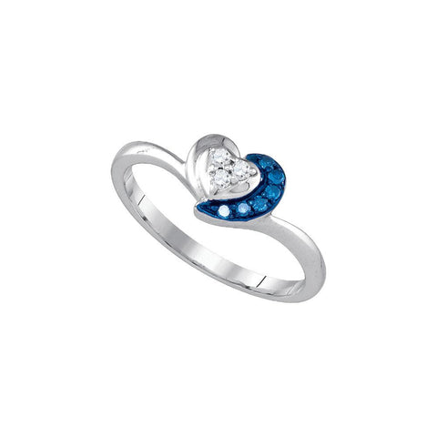 1-8CT-Diamond BLUE HEART RING