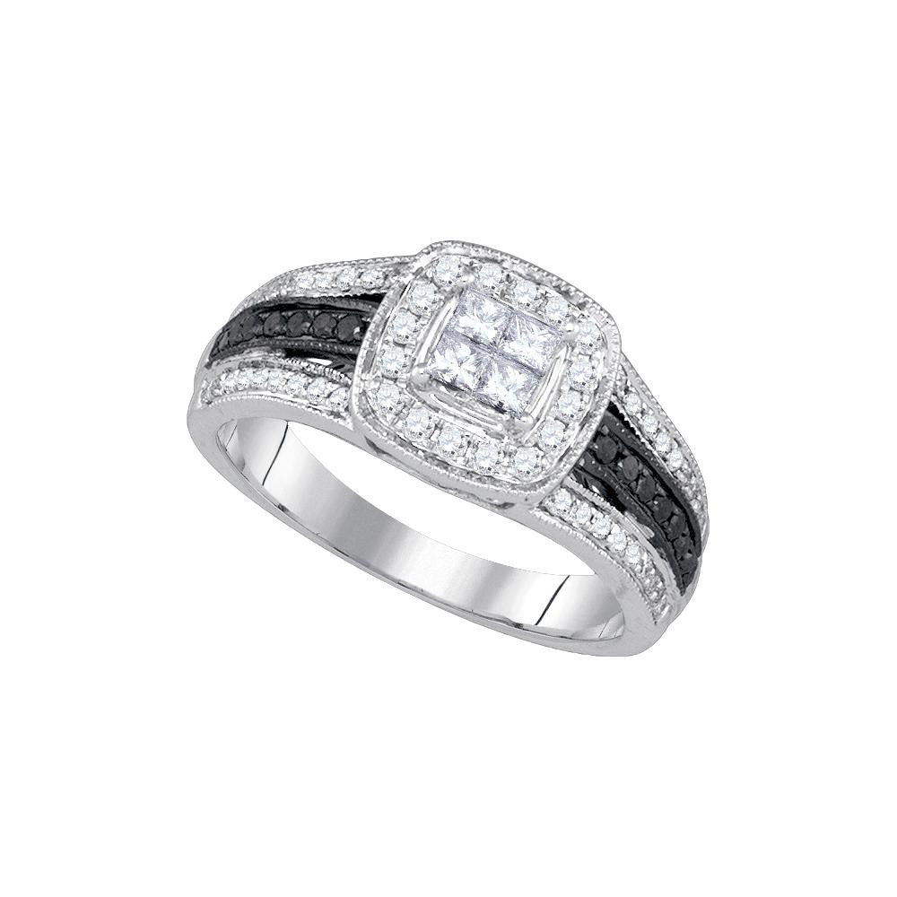 5-8CTW-Diamond BLACK INVISIBLE BRIDAL RING