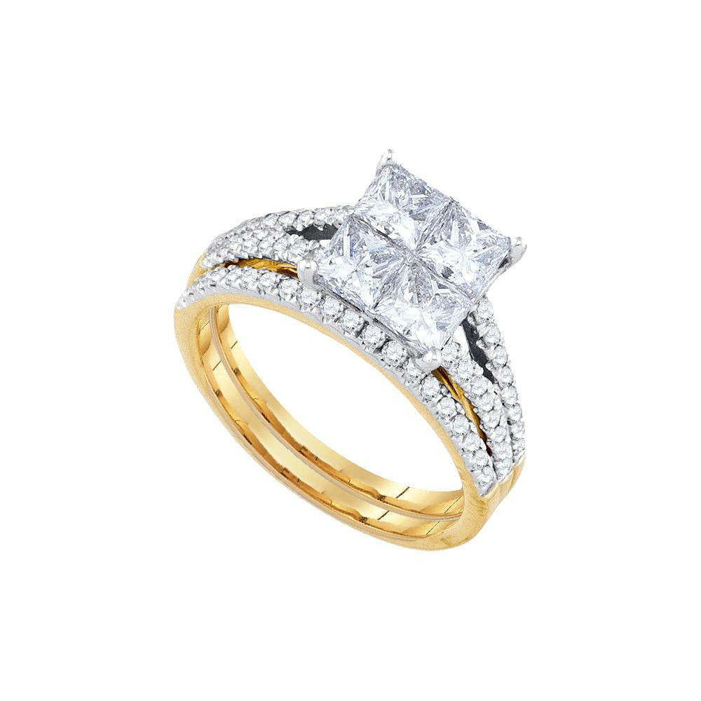 2 CTW-Diamond INVISIBLE BRIDAL SET