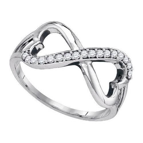 10K White-gold 0.17CTW DIAMOND FASHION RING