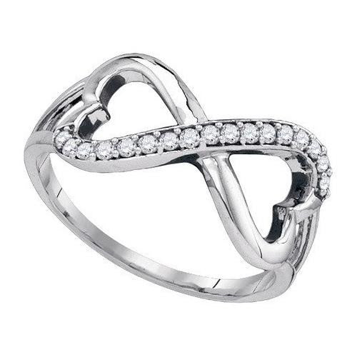 925 Sterling Silver White 0.17CTW DIAMOND FASHION RING