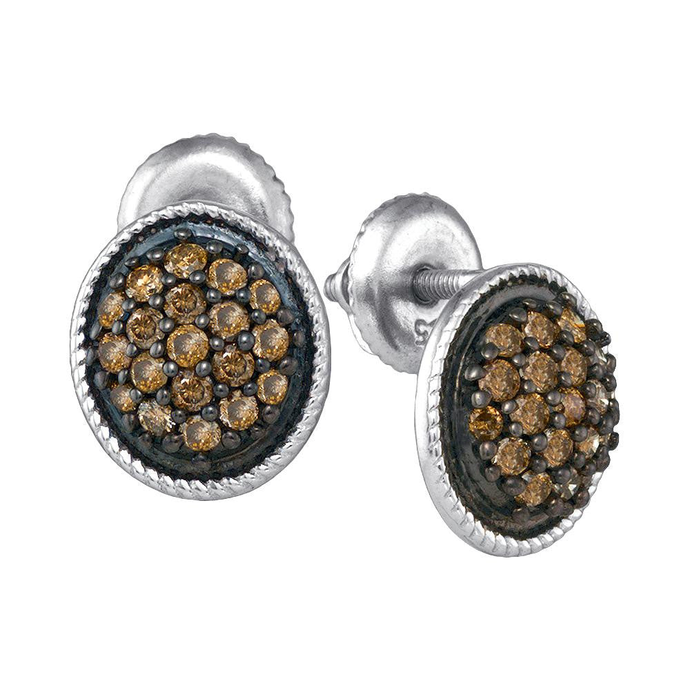 1-2CTW-Diamond BROWN  EARRING