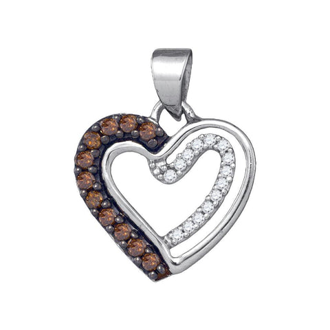 1-5CTW-Diamond HEART BROWN PENDANT