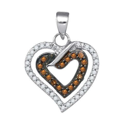 1-4CTW-Diamond HEART BROWN PENDANT