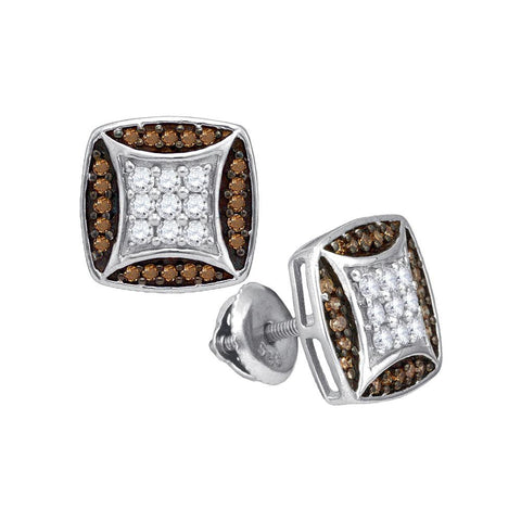 1-2CTW-Diamond MICRO-PAVE BROWN EARRING