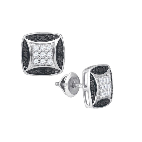 1-2CTW-Diamond MICRO-PAVE BLACK EARRING