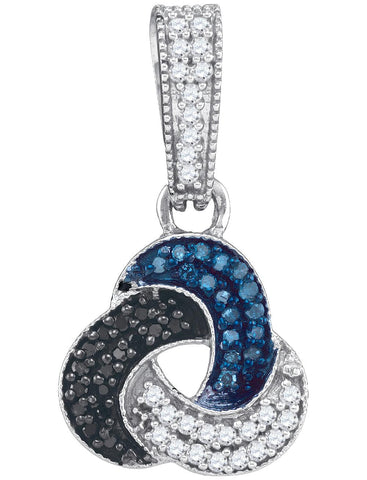 1-3CTW-Diamond BLUE MICRO-PAVE PENDANT