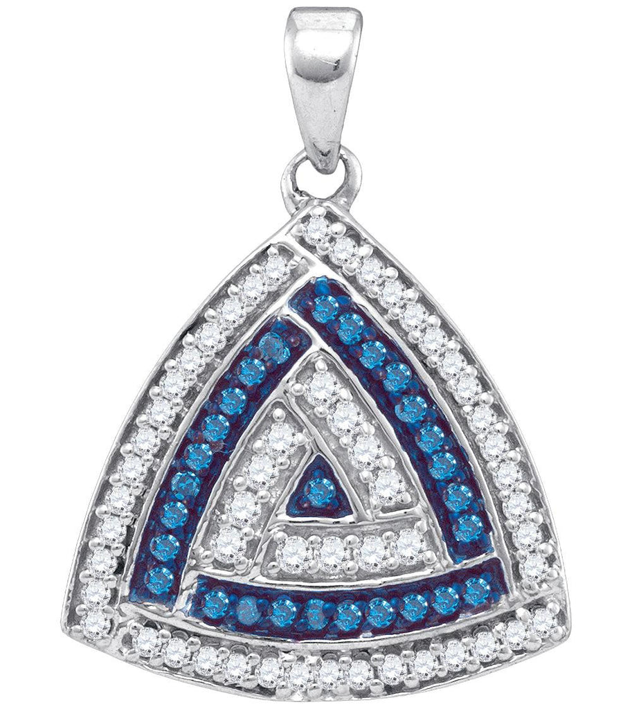 1-4CTW-Diamond MICRO-PAVE BLUE PENDANT