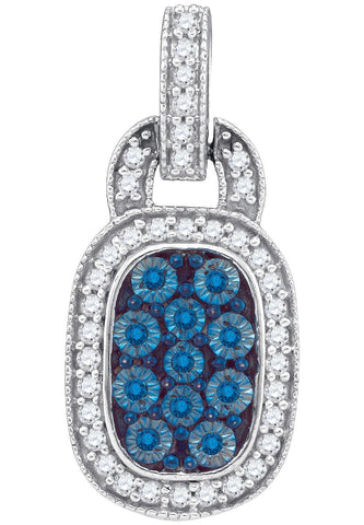 1-2CTW-Diamond BLUE MICRO-PAVE PENDANT