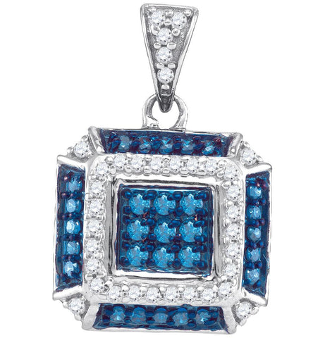 1-2CTW-Diamond BLUE MICRO-PAVE PENDANT