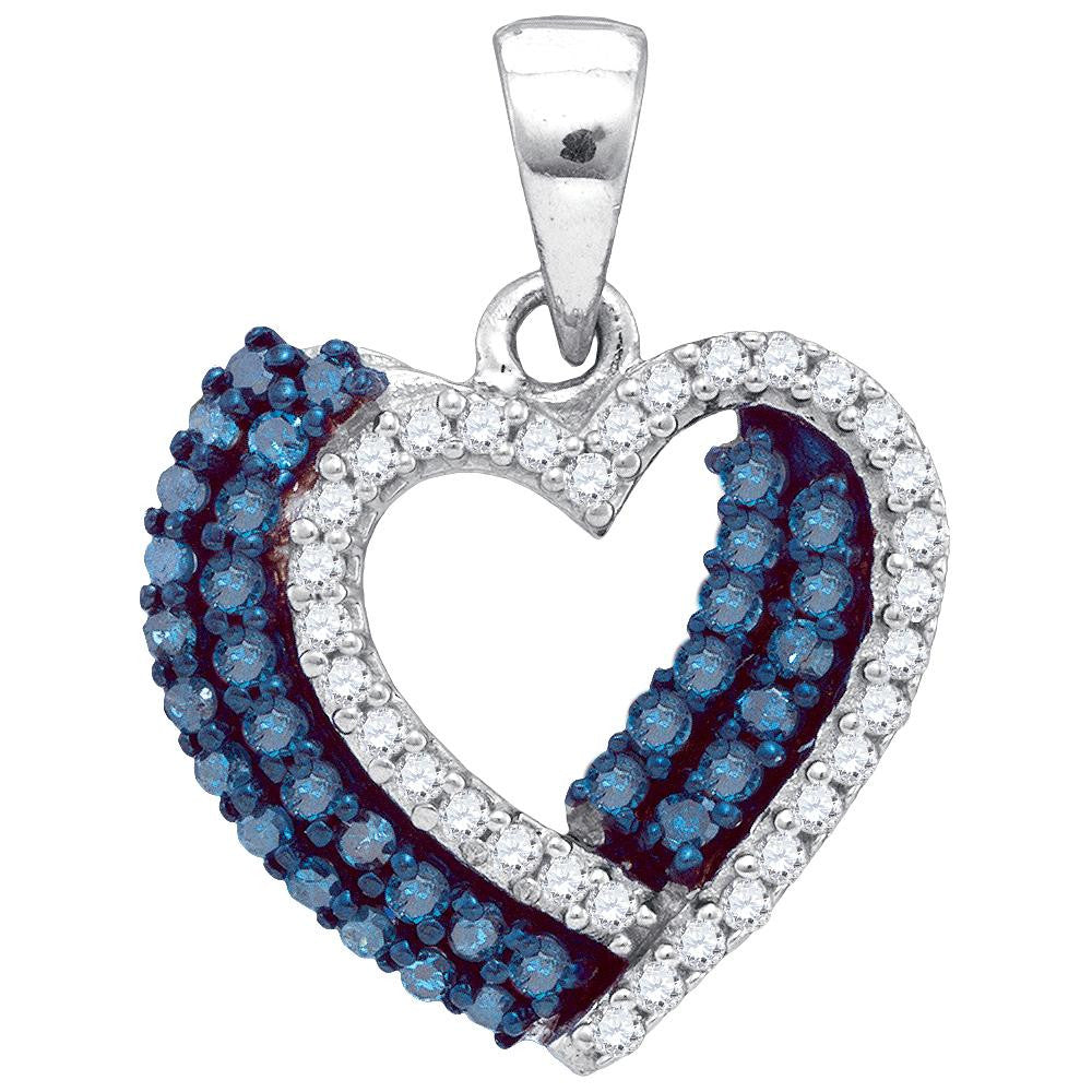 3-8CTW-Diamond BLUE MICRO-PAVE PENDANT