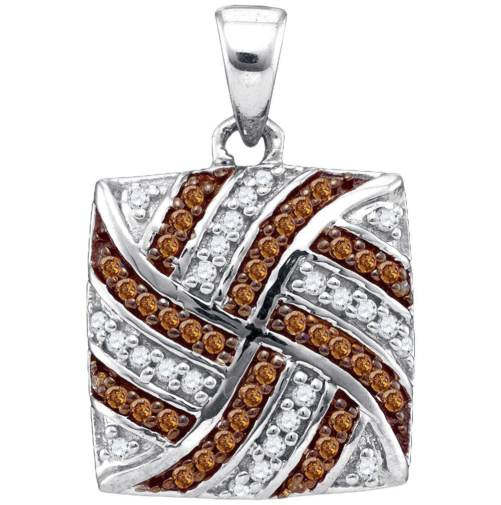 1-4CTW-Diamond MICRO-PAVE BROWN PENDANT