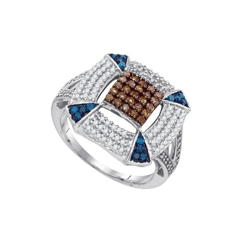 3-4CTW-Diamond BLUE MICRO-PAVE RING