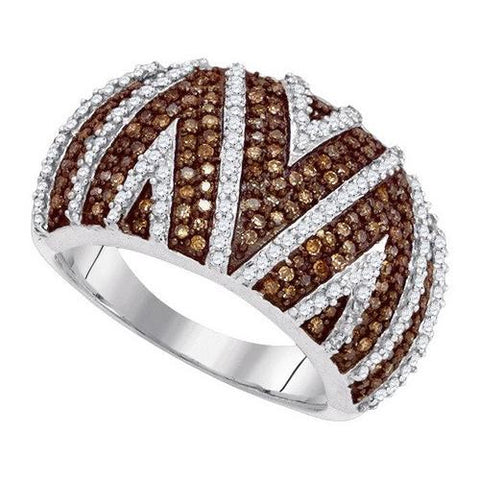 10K White-gold 0.90CTW COGNAC DIAMOND MICRO-PAVE RING