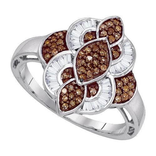 10K White-gold 0.45CTW COGNAC DIAMOND MICRO-PAVE RING