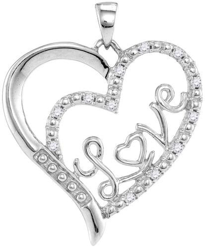 925 Sterling Silver White 0.10CTW DIAMOND MICRO-PAVE PENDANT