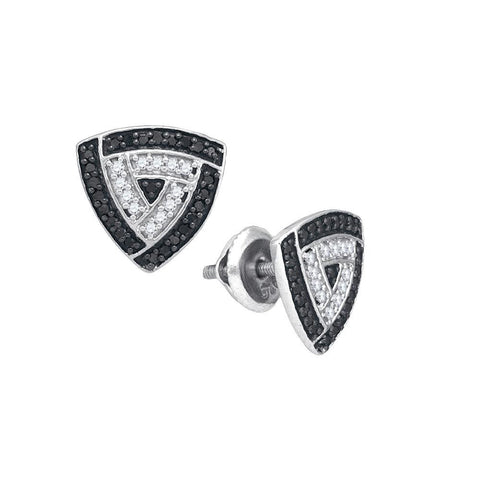 1-2CTW-Diamond MICRO-PAVE BLACK EARRING