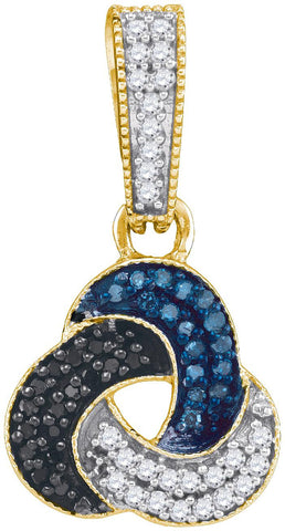 1-3CTW-Diamond BLUE MICRO-PAVE PENDANT