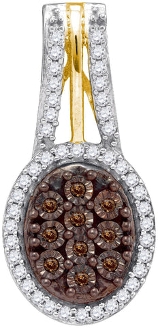 1-2CTW-Diamond MICRO-PAVE BROWN PENDANT