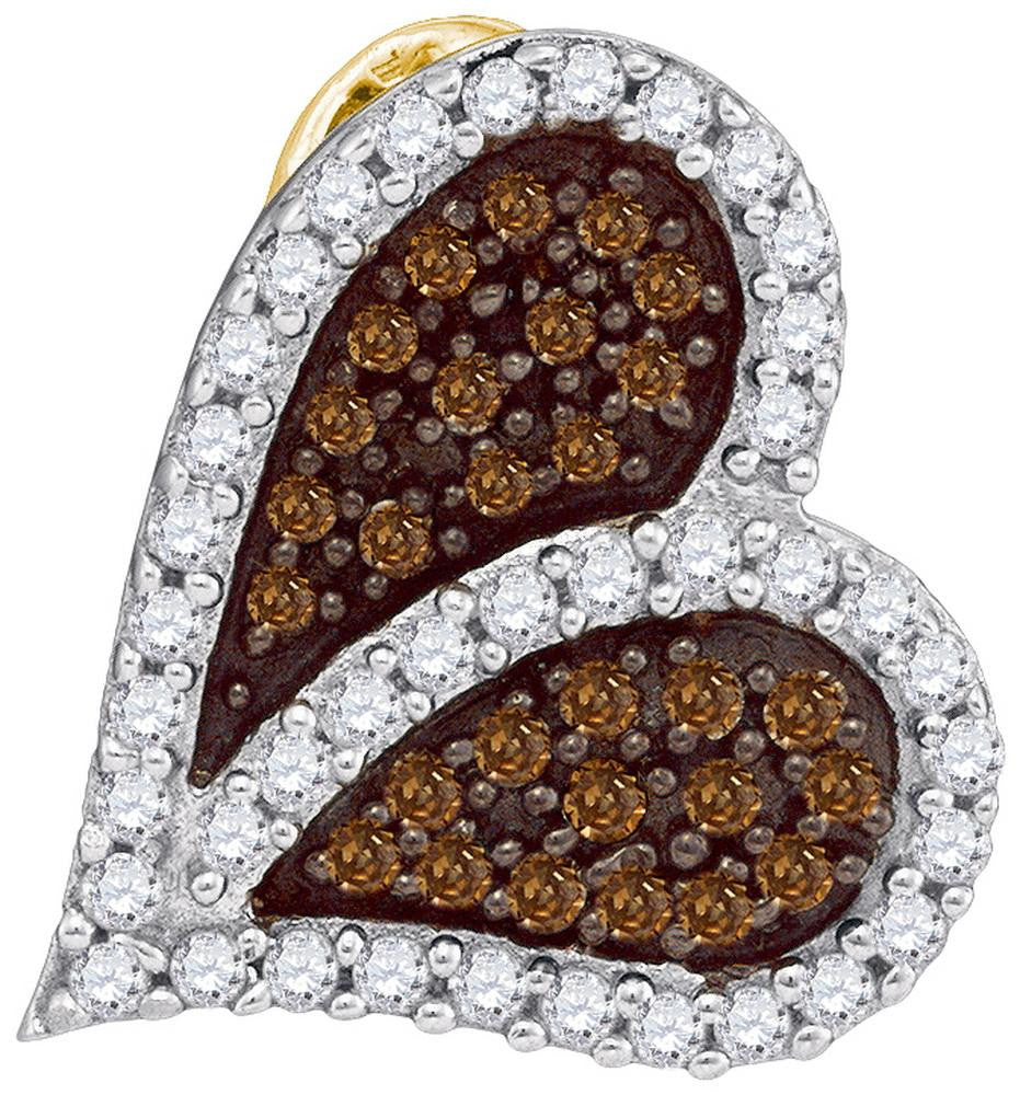 1-3CTW-Diamond BROWN MICROPAVE HEART PENDANT