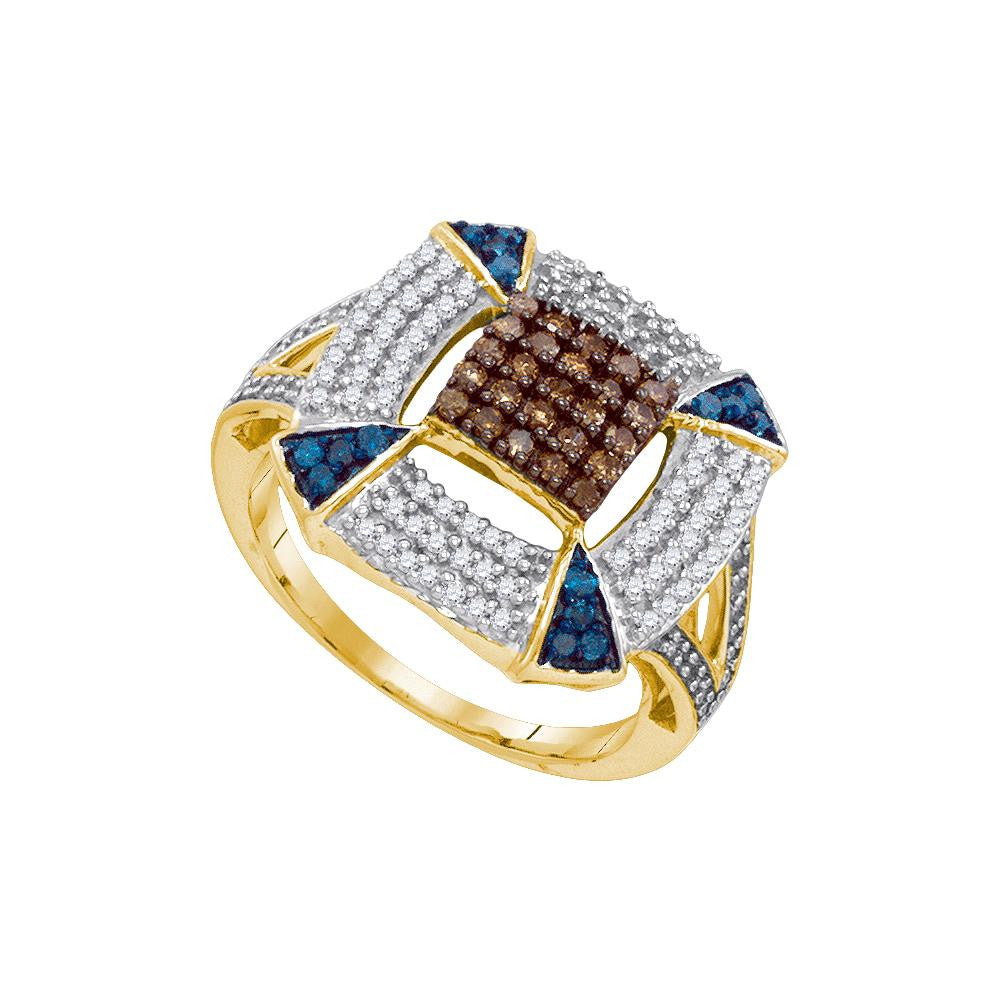 3-4CTW-Diamond BLUE MICRO-PAVE RING