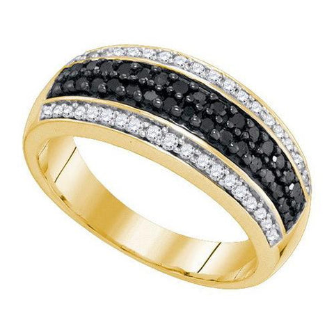 10K Yellow-gold 0.50CTW BLACK DIAMOND MICRO-PAVE RING