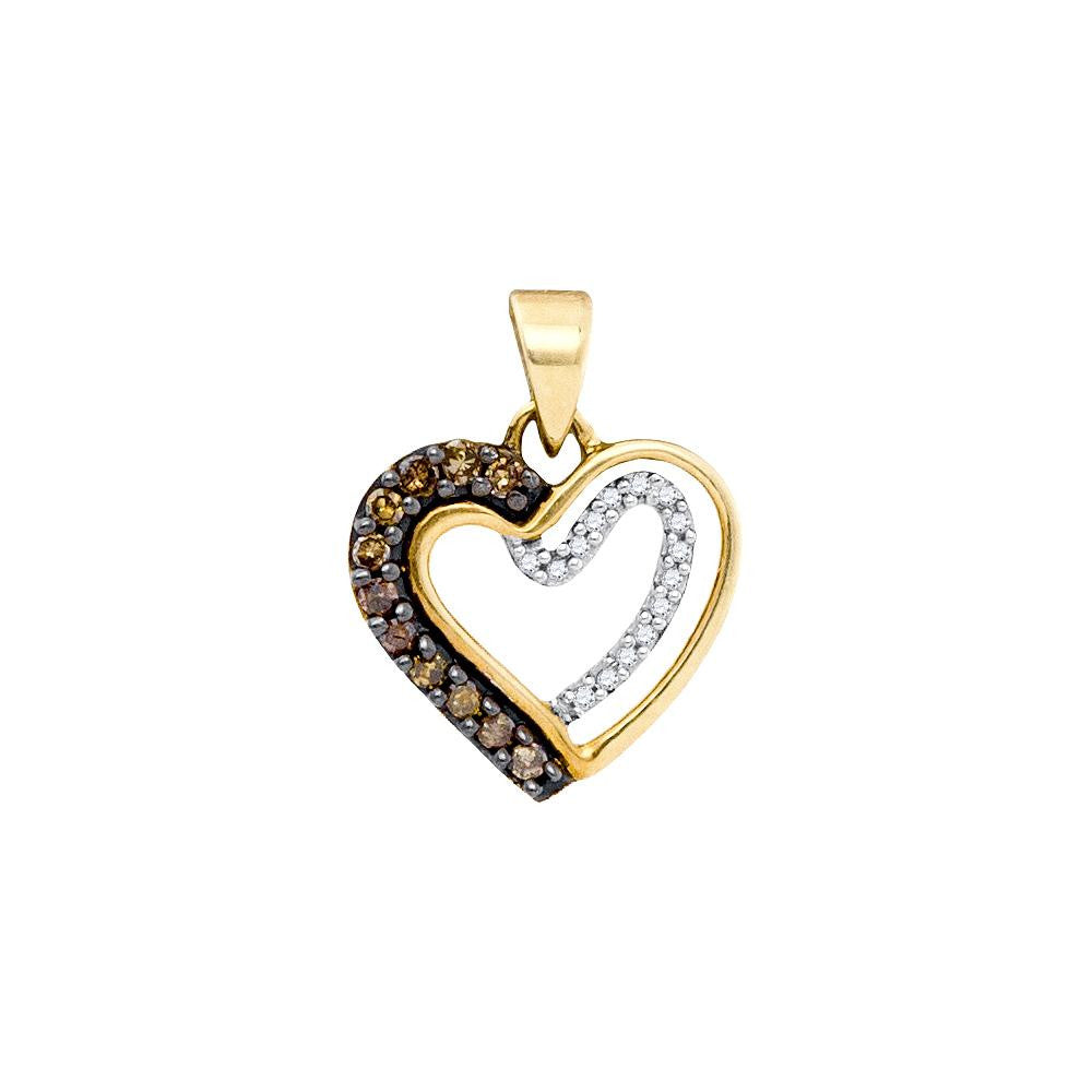 1-5CTW-Diamond HEART BROWN PENDANT