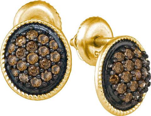 1-2CTW-Diamond BROWN  EARRING