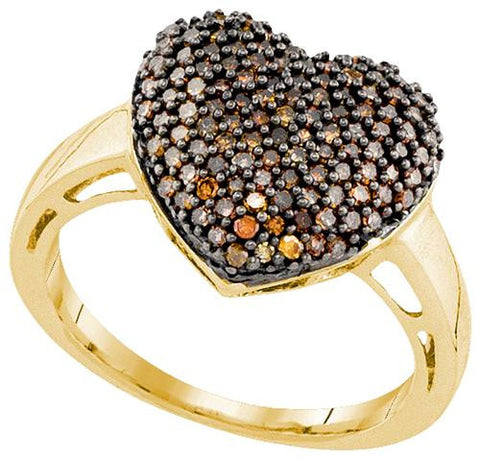 10K Yellow-gold 0.60CTW DIAMOND HEART RING