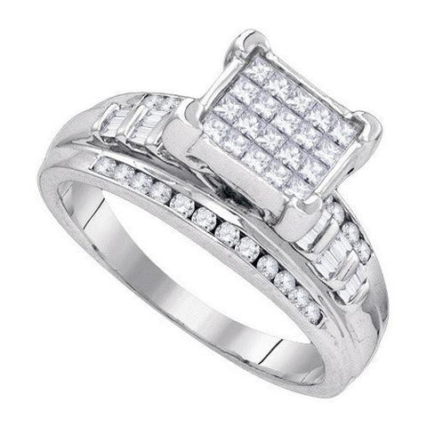 925 Sterling Silver White 1.00CTW DIAMOND FASHION RING