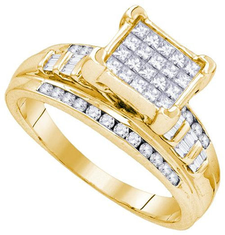 925 Sterling Silver Yellow 1.00CTW DIAMOND FASHION RING