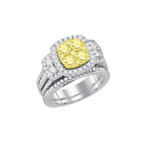 2 CTW-Diamond YELLOW  BRIDAL SET