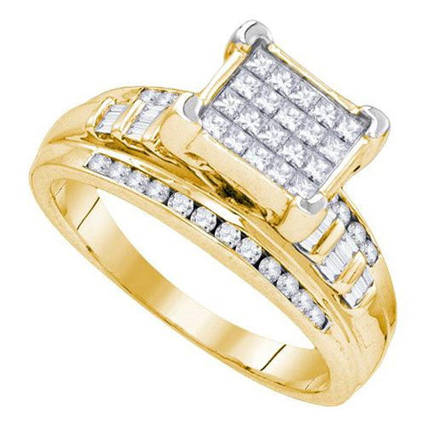 925 Sterling Silver Yellow 0.76CTW DIAMOND INVISIBLE RING