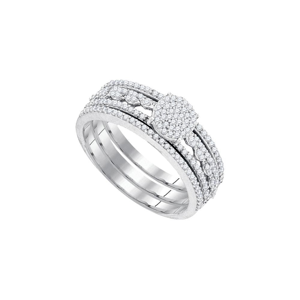 3-8CT-Diamond MICRO-PAVE BRIDAL SET