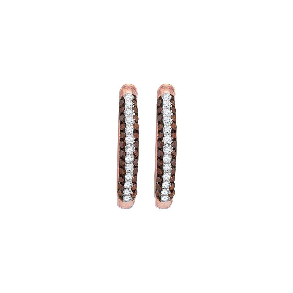 1-4CTW-Diamond RED MICRO-PAVE EARRING