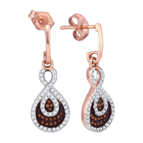 3-8CTW-Diamond MICRO-PAVE RED EARRING